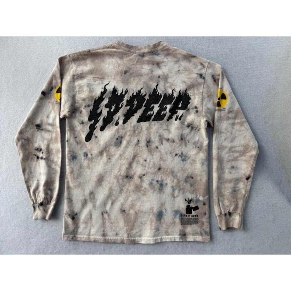 10 deep Tie Dye‎ Graphic tee MED streetwear Long Sleeve T shirt Burn It Down